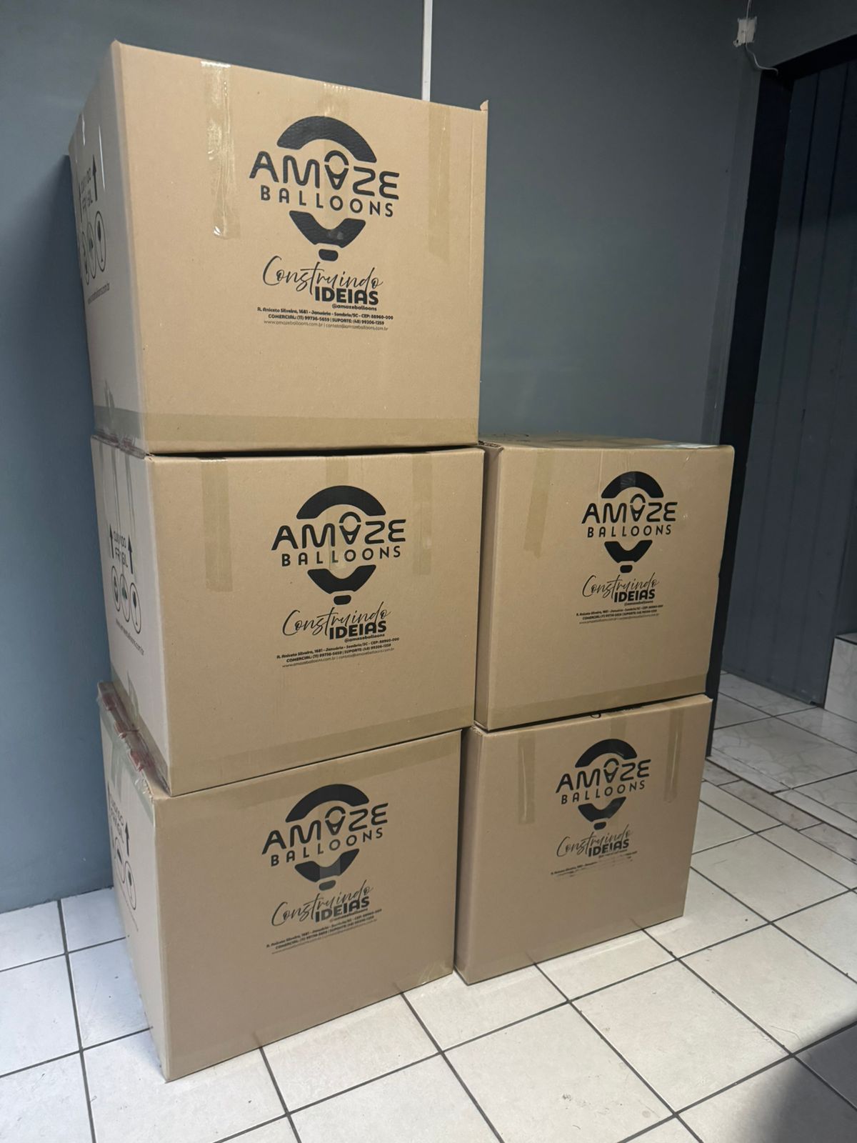 Produtos Amaze embalados e prontos para expedição